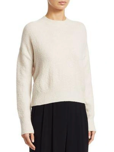 Shop Vince Wool Crewneck Pullover In Off White