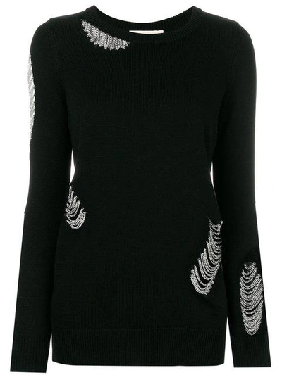 Shop Michael Michael Kors Chain-embellished Sweater - Black