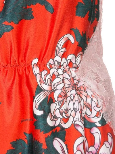 Shop Fleur Du Mal Lace Appliqué Slip Dress In Kiku Red