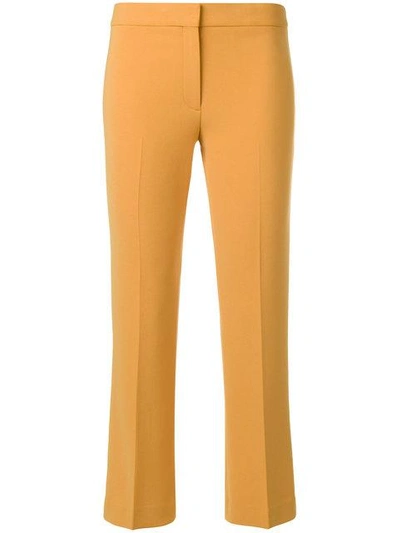 Shop Theory Cropped Trousers In Yellow