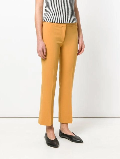 Shop Theory Cropped Trousers In Yellow