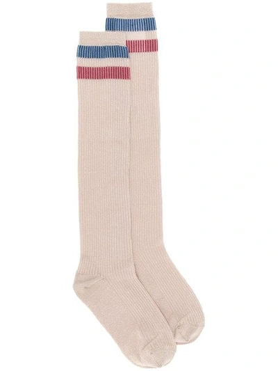 Shop Red Valentino Contrast Stripe Long Socks