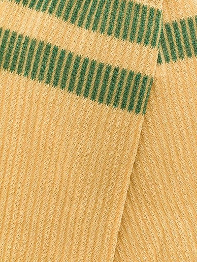 Shop Red Valentino Long Lurex Stripe Socks - L01 Oro