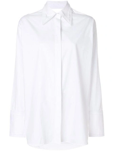 Shop Helmut Lang Cut Out Shirt In White