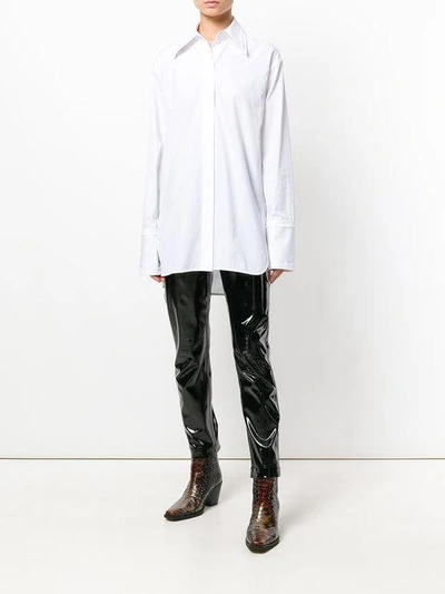 Shop Helmut Lang Cut Out Shirt In White