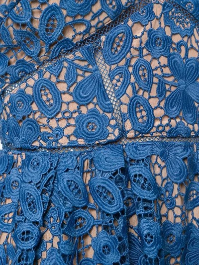 Shop Self-portrait Floral Azaelea Lace Dress In Blue