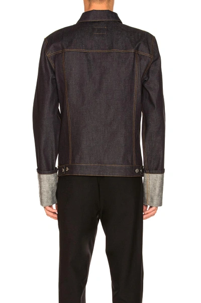 Shop Helmut Lang Re-edition Zip Denim Jacket In Indigo