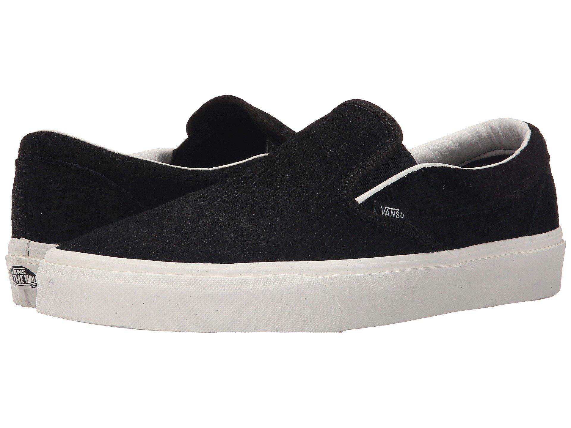black suede slip on vans