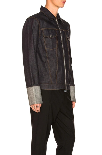 Shop Helmut Lang Re-edition Zip Denim Jacket In Blue