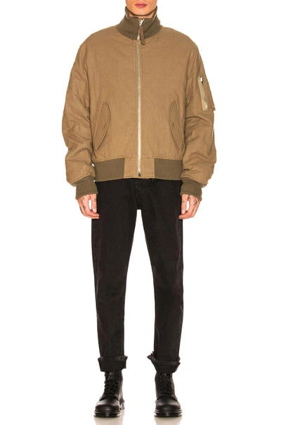 Shop Helmut Lang Re-edition High Collar Bomber In Green