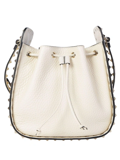 Shop Valentino Bucket Shoulder Bag In Light Ivory