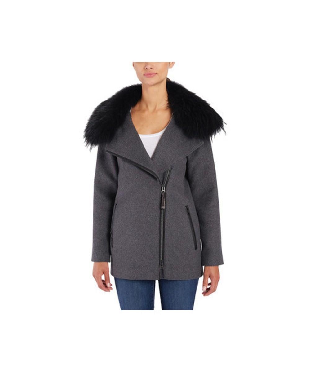 mackage wool coat with fur