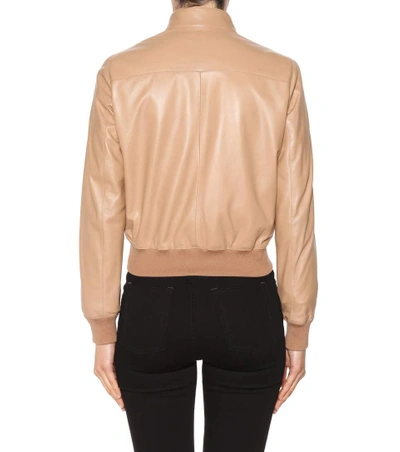 Shop The Row Erhly Leather Jacket In Beige