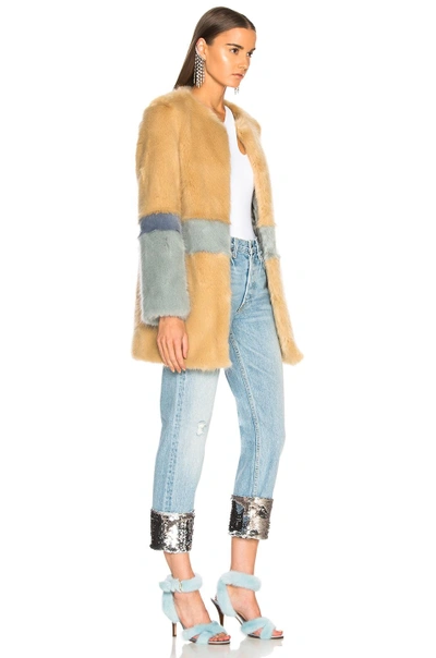 Shop Shrimps Garfunkel Faux Fur Coat In Blue,neutrals