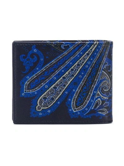 Shop Etro Paisley Print Fold Out Wallet In Blue