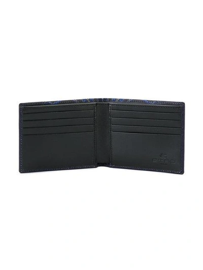 Shop Etro Paisley Print Fold Out Wallet In Blue