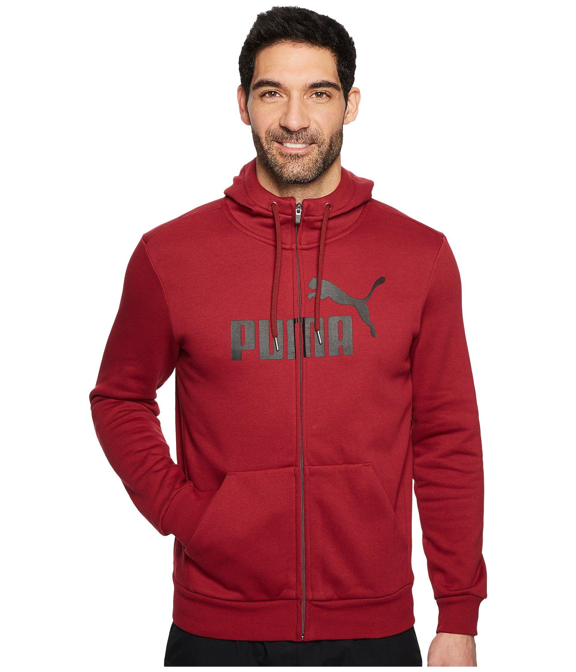 Puma Essential No. 1 Full Zip Hoodie In Tibetan Red/black | ModeSens
