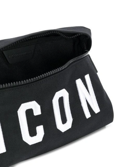 Shop Dsquared2 Icon Embroidered Belt Bag In Black