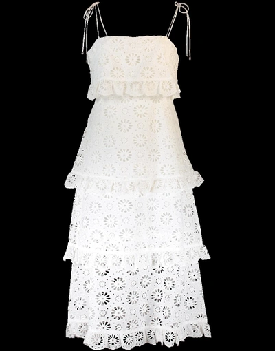 Shop Zimmermann Lumino Daisy Tier Dress In Ivory