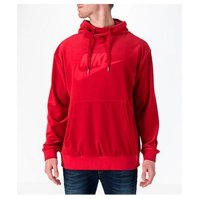 Nike Men's Sportswear Velour Pullover Hoodie, Red | ModeSens
