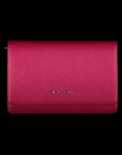 Shop Givenchy Pandora Chain Wallet In Fuschia