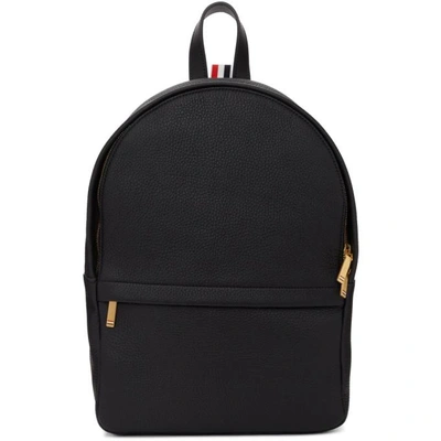 Shop Thom Browne Black Leather Small Unstructured Backpack In 001 Black