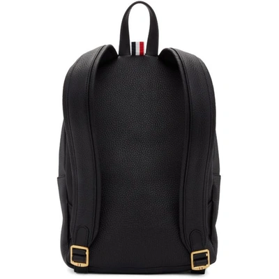 Shop Thom Browne Black Leather Small Unstructured Backpack In 001 Black