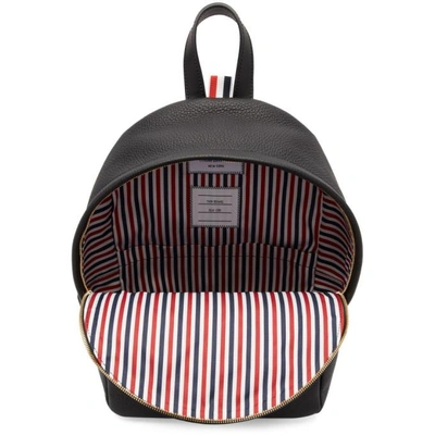 Shop Thom Browne Black Leather Small Unstructured Backpack In 001 Black