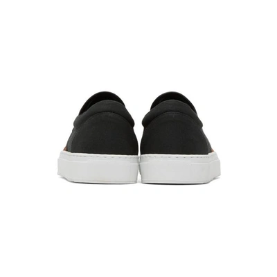 Shop Marcelo Burlon County Of Milan Black Flame Wing Slip-on Sneakers In Multi