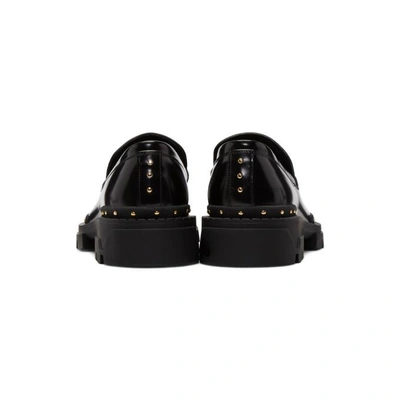 Shop Versace Black Studded Loafers In D41oh Black