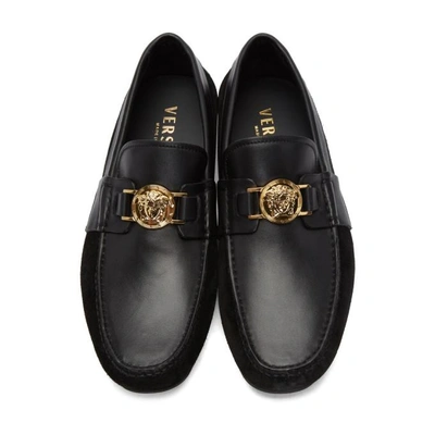 Versace Embellished Medusa Loafers In Black | ModeSens