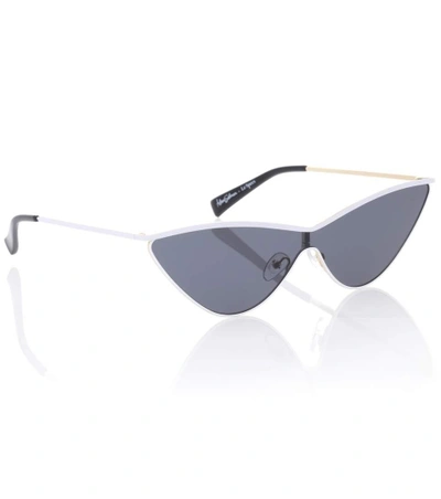 Shop Le Specs The Fugitive Sunglasses In White