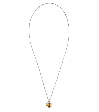 Shop Bottega Veneta Sterling Silver Necklace In Metallic