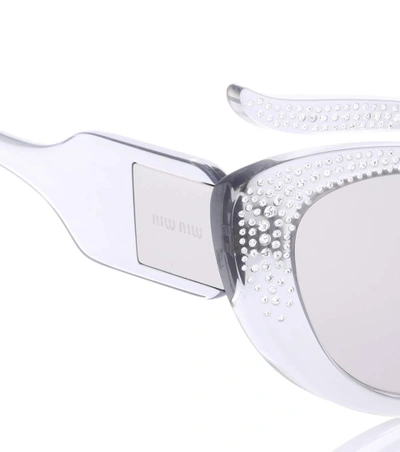 Shop Miu Miu Cat-eye Sunglasses In Silver