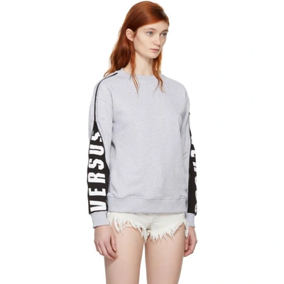 Shop Versus Grey Mesh Zip Sweatshirt In B8636 Grey