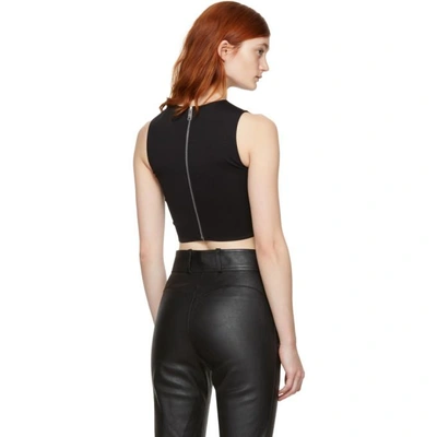 Shop Versus Black Cropped Cross-over Safety Pin Top In B1008 Black