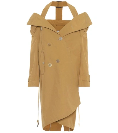 Shop Balenciaga Cotton-blend Trench Coat In Beige