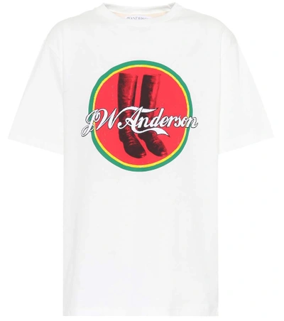 Shop Jw Anderson Jwa Cola Boots Cotton T-shirt In White