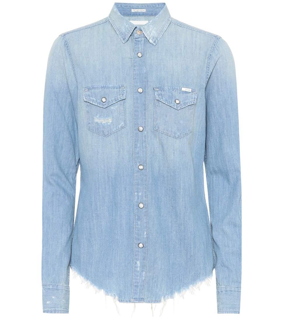 distressed chambray shirt