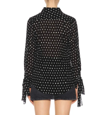 Shop Saint Laurent Polka-dot Shirt In Black