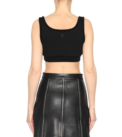 Shop Alexander Wang T Fleece Crop Top In Black