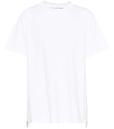 Shop Golden Goose Zipper Cotton T-shirt In White