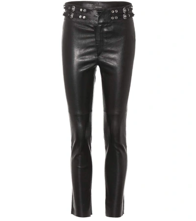 Shop Isabel Marant Preydie Leather Trousers