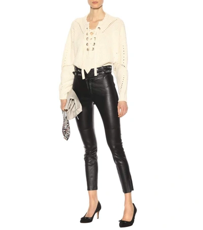 Shop Isabel Marant Preydie Leather Trousers