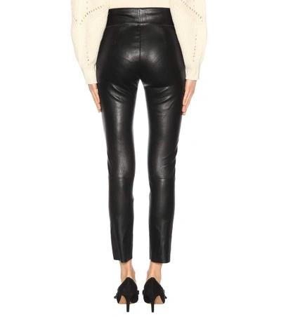 Shop Isabel Marant Preydie Leather Trousers