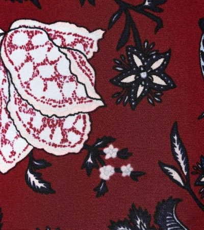 Shop Diane Von Furstenberg High-waisted Silk-blend Trousers In Red