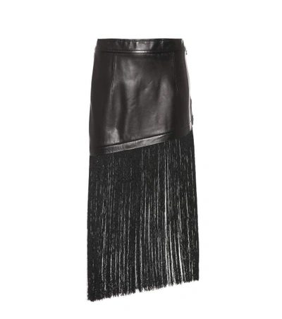 Shop Helmut Lang Fringed Miniskirt In Black