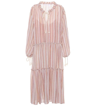 Shop See By Chloé Striped Wool-blend Dress In Multicoloured