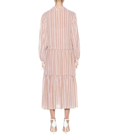 Shop See By Chloé Striped Wool-blend Dress In Multicoloured