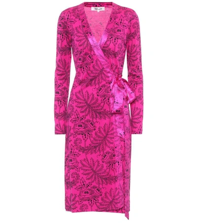 Shop Diane Von Furstenberg Printed Silk Dress In Pink